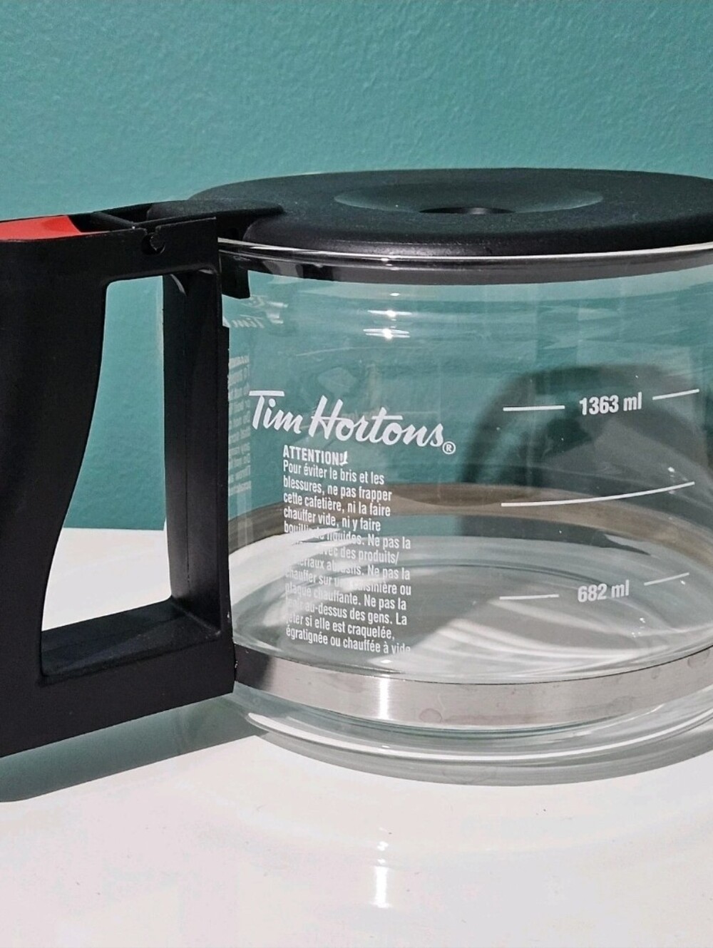 Tim Hortons Replacement Coffee Pot w/Lid 48oz Fits Bunn 10 Schott Germany Spare